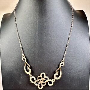 Avon JJH signed gold tone clean rhinestone necklace